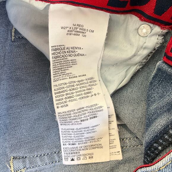 Levi’s Kid Slim Jeans size 14 REG W27 x L29 Blue Mid Rise Stretch Boot Cut - Picture 9 of 11